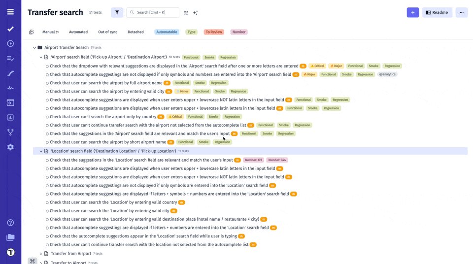 Testomatio - Multi-select Custom Field Filtering