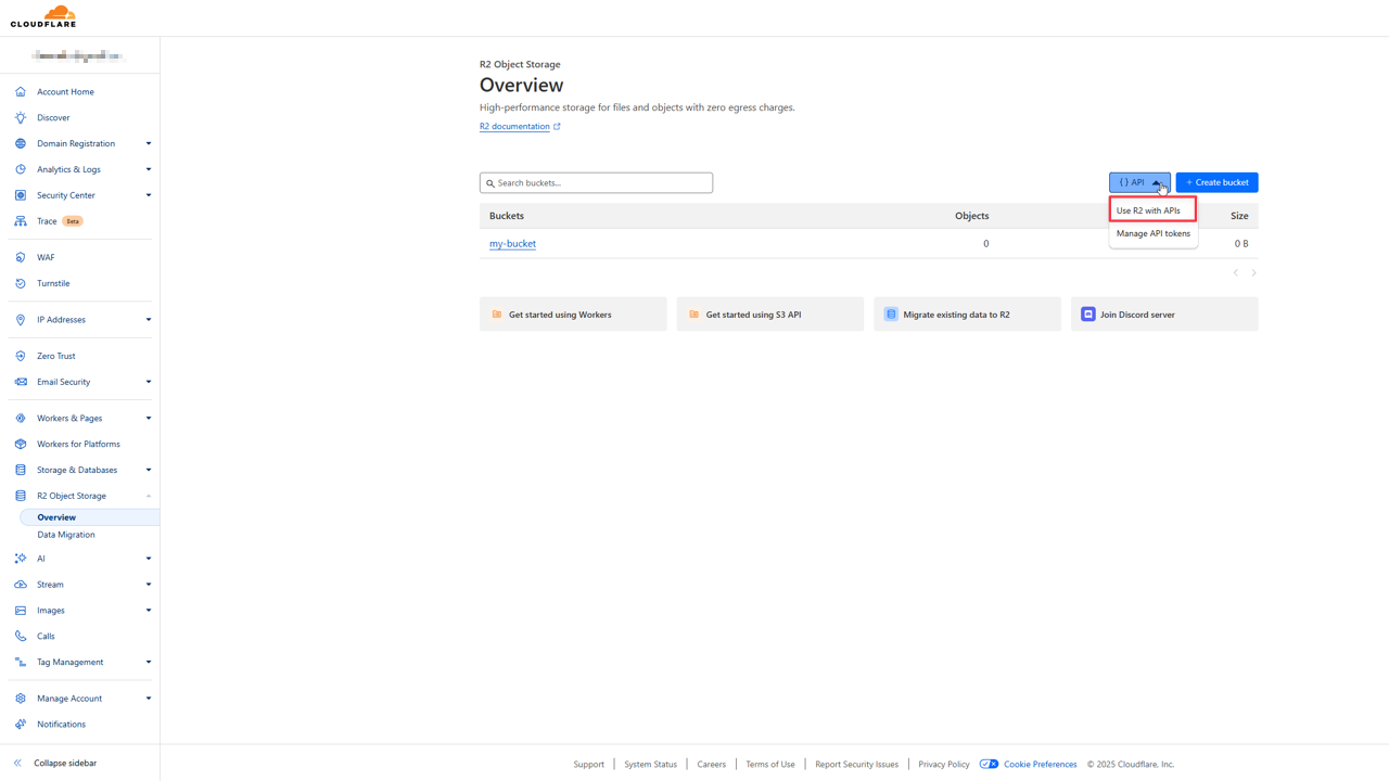 Testomatio - Generate API keys for bucket